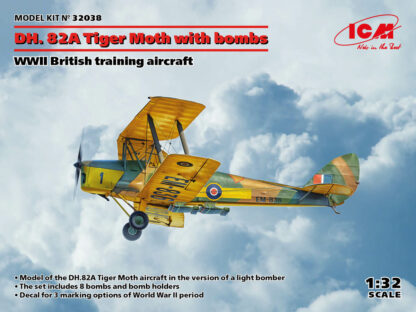 ICM 1/32 DH. 82A Tiger Moth with bombs, WWII British training aircraft